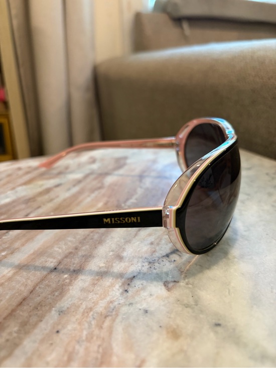 Missoni Pink Frame Sunglasses with Black Temples and Gold Logo main image 10
